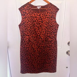 Nine West Leopard Print Mini Dress - Red and Black